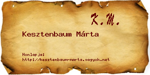 Kesztenbaum Márta névjegykártya